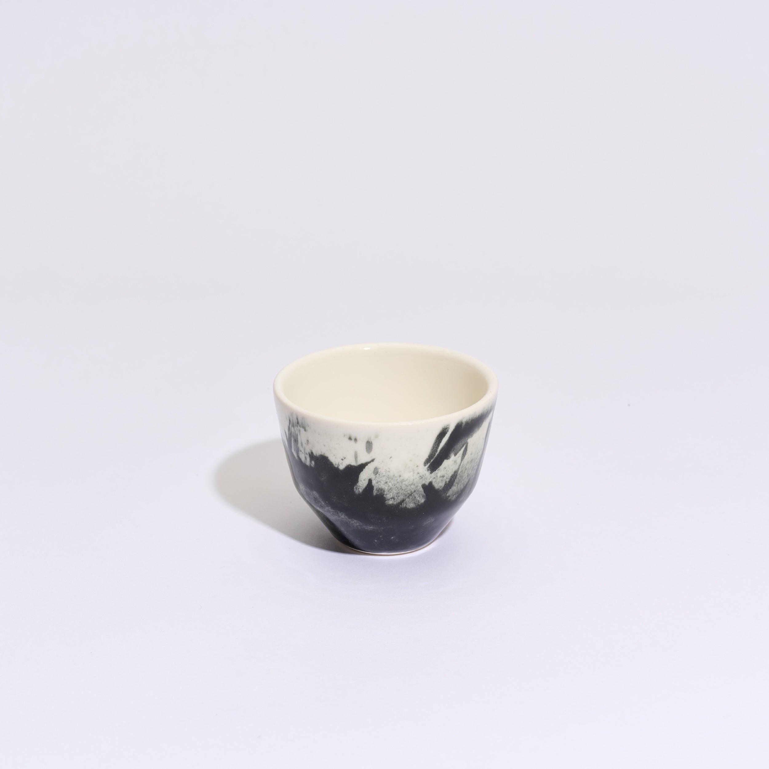 Handcrafted Porcelain Coffee Cup | Black Splash