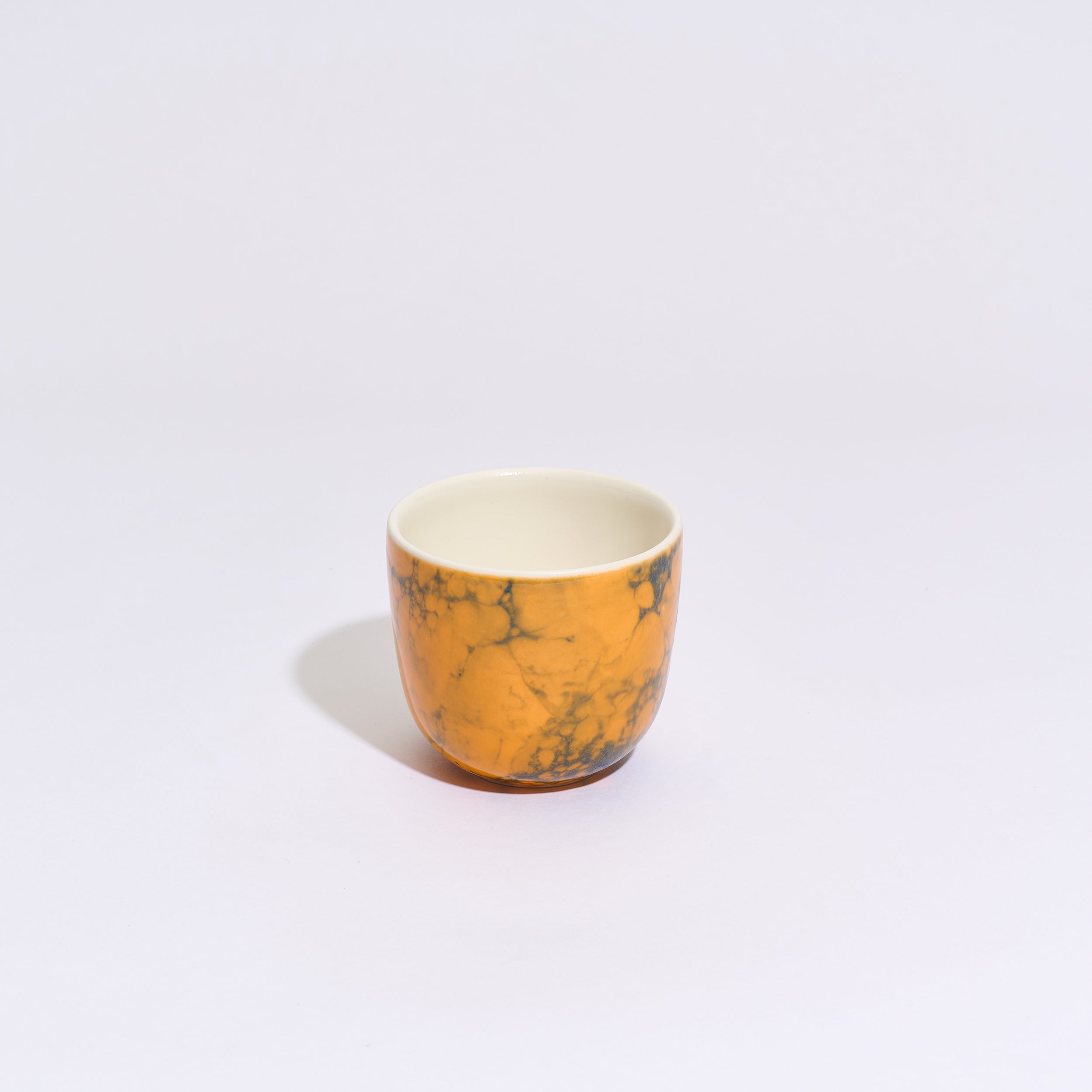 Handcrafted Porcelain Coffee Cup | Bubble Orange